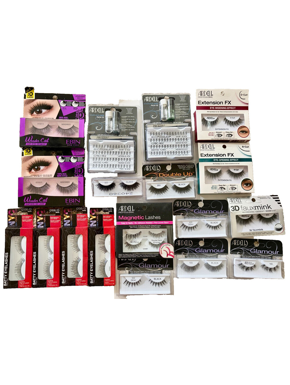 18 Pc NEW Ardell NYC Ebin False Eyelash Lash Set Eyelashes Magnetic Glamour